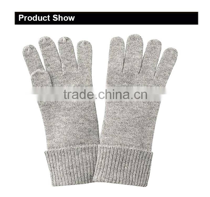 16FZCG04 knitted glove for girls fall winter cheap cashmere glove