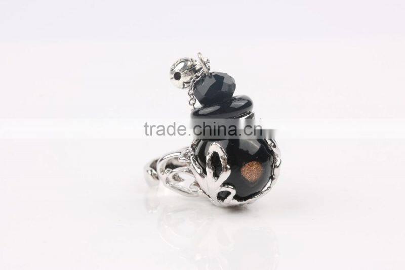 Fashion Mini Glass Bottle Women Perfume Finger Ring Size Adjustable Essential Oil Rings Scent Ring