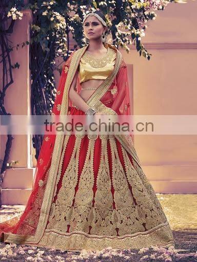 Astute Red Braso Lehenga Choli/fancy lehenga choli/Lehenga Choli Wholesaler In India