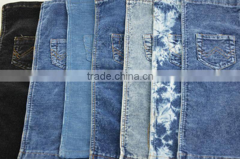 Baby wale indigo corduroy fabric