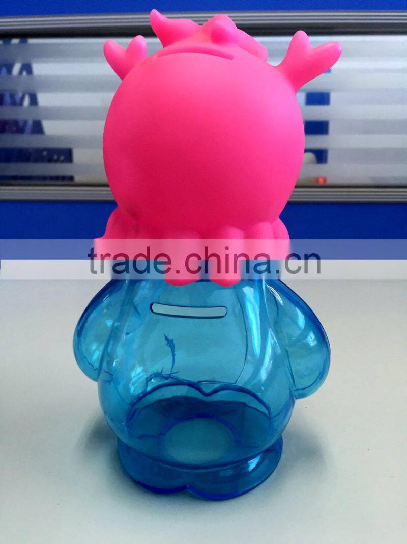 Cute Deer Money Box,Plastic Animal Money Box,Transparent Vinyl Toy