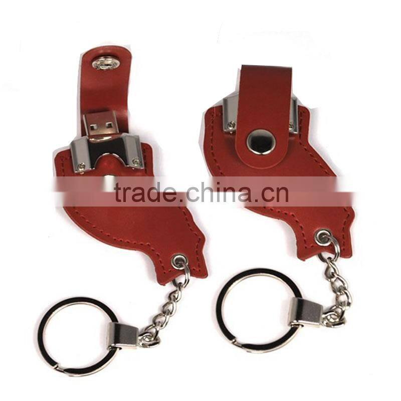 Christmas Style factory direct selling bare usb flash drive Brand Custom Leather Can be printed logo