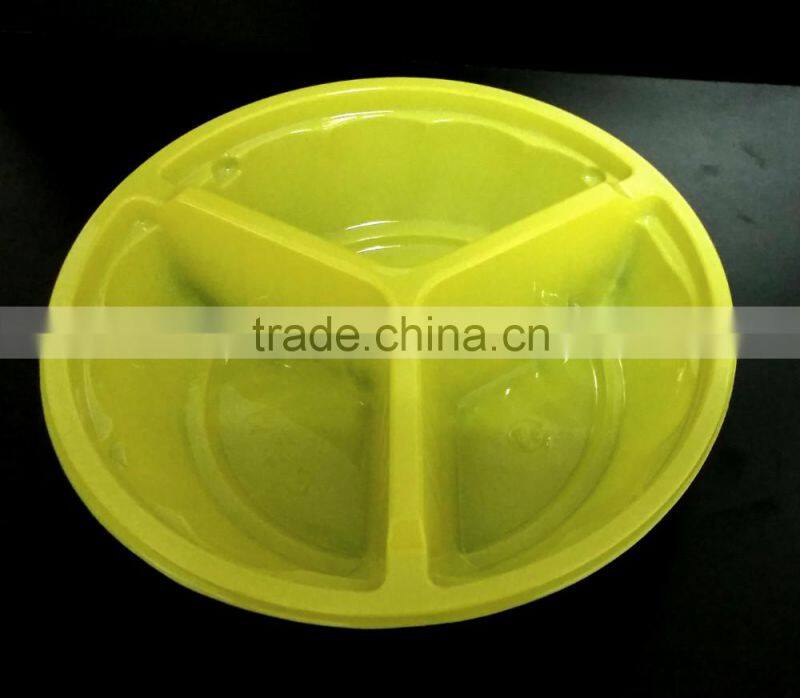 High quality take-away food container with lid 3 compartment