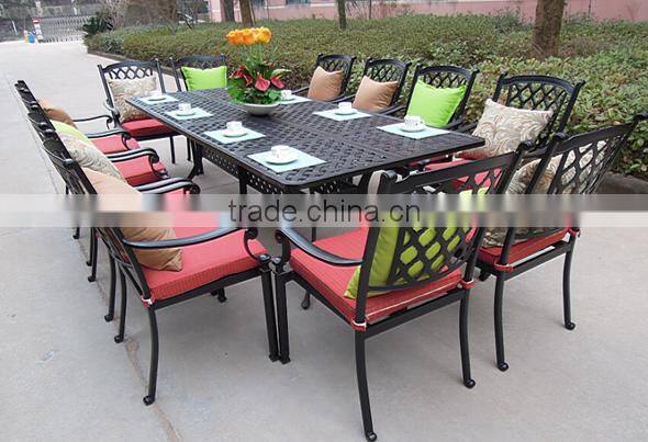 Most Popular Waterproof Garden Cast Aluminium Furniture Dining Table Set Made in China