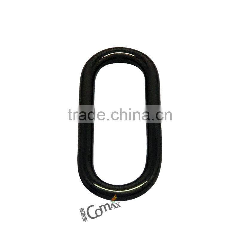 Fashion bag and handbag black metal oval ring