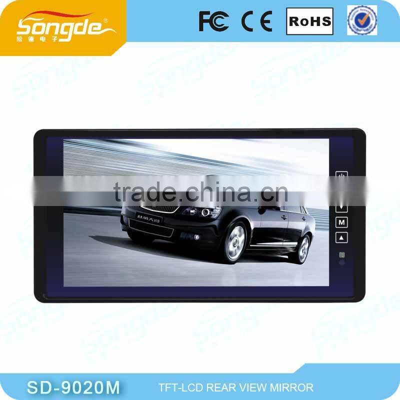 9 Inch HD 800 x 480 TFT LCD Screen Car Rearview Mirror Monitor with Remote Controller