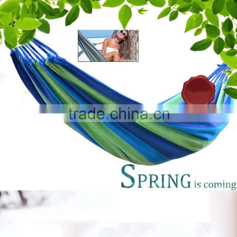 Double Canvas Hammocks portablecot bed With Stand For Family/stainless steel hammock stand
