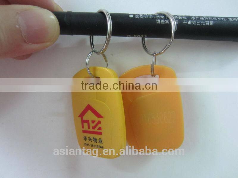 waterproof plastic cheap rfid keyfob tag