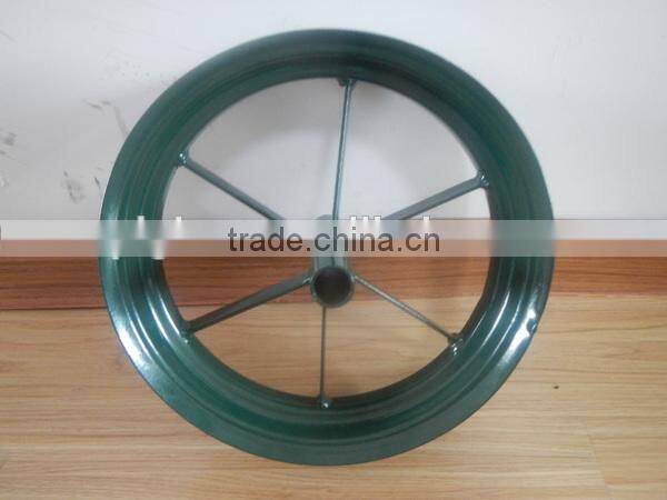 Wheelbarrow metal spoke rim with long hub