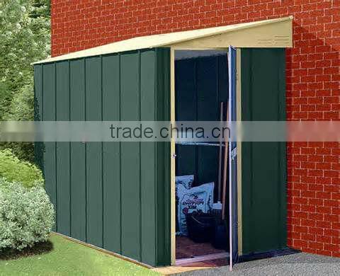 metal garden shed for tools in garden