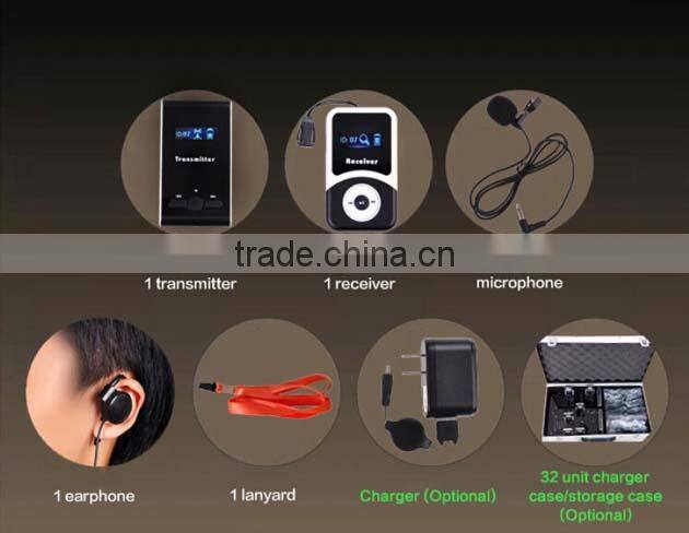 YMG-100 The smallest lightest thinnest 80M 15 hours Wireless Tour Guide System