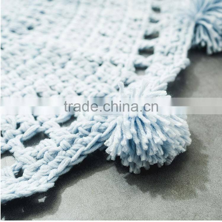 Wholesale custom soft fiber baby kids children play nursery crochet round carpet rug