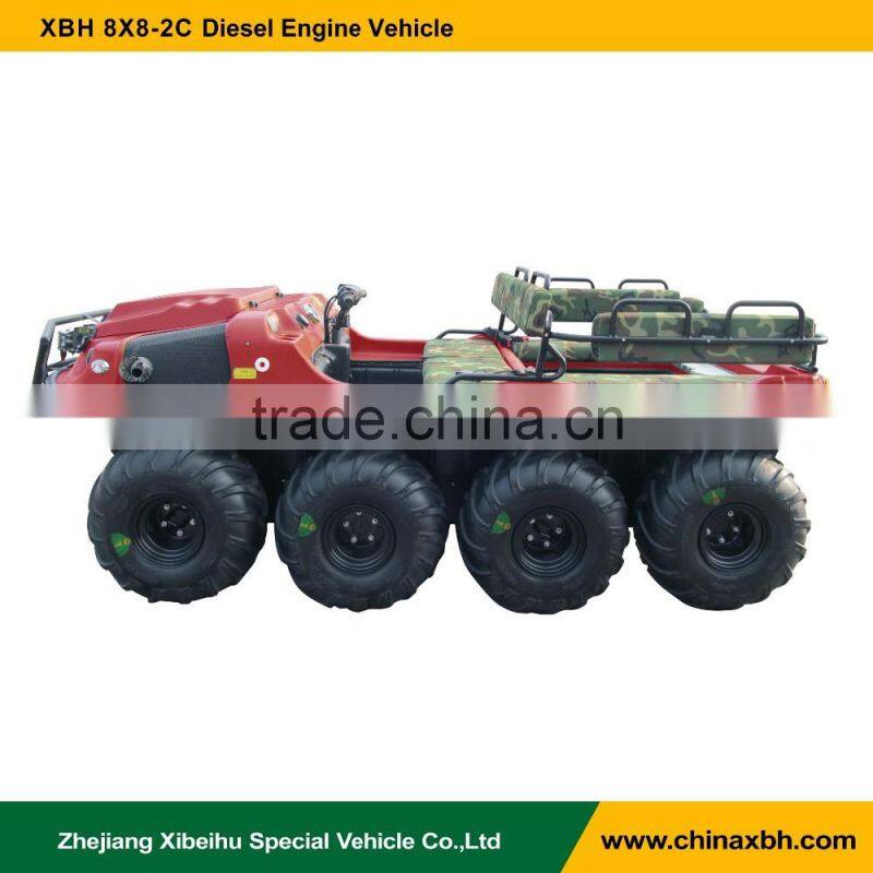 XBH 8X8-2C Diesel-engine vehicle transportation cart 8 wheels All-terrain Amphibious Vehicle anfibio ATV