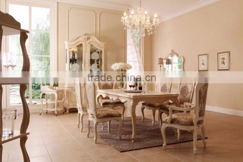 Classy French Baroque Style White Office Bookcase/ Antique Royal Wooden Carving Executive Bookshelf