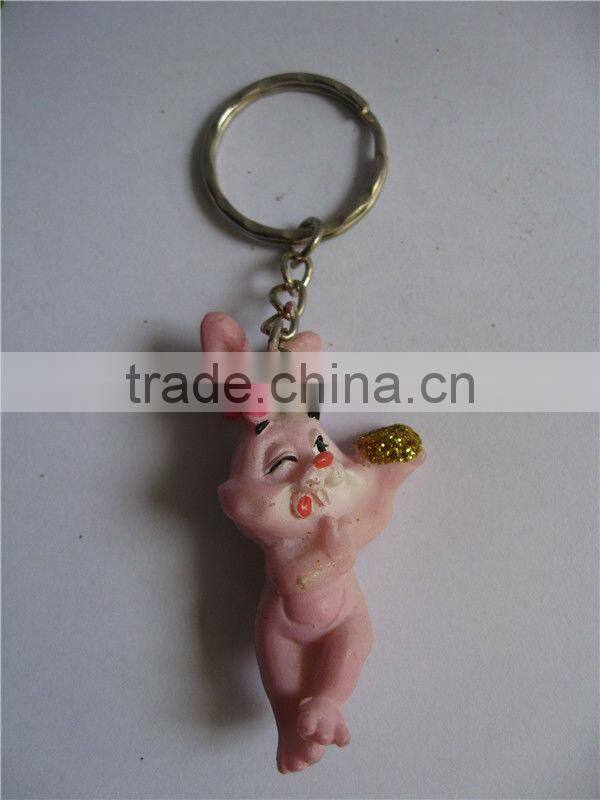 Artificial rabbit animal key chain