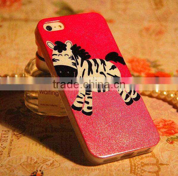 hot sell TPU case for iphone5/5s/4s fashion cartoon Zebra design