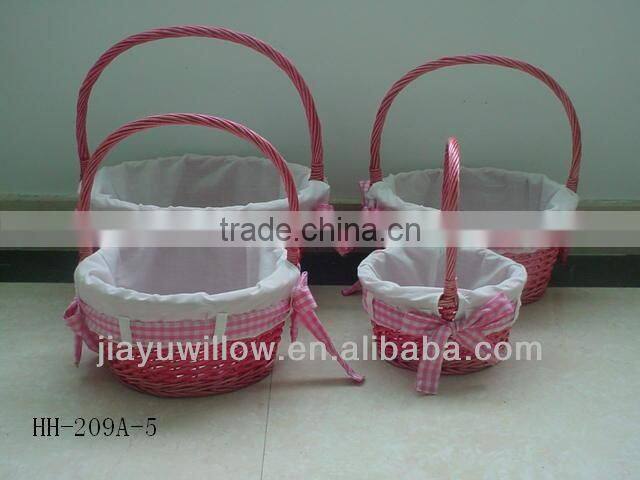 New white willow basket with handle