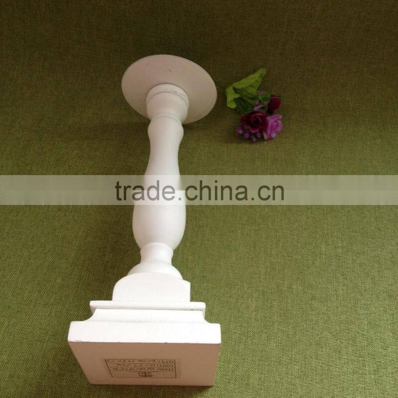 Trade assurance antique grey color handmade wedding decorative small wood candle holder