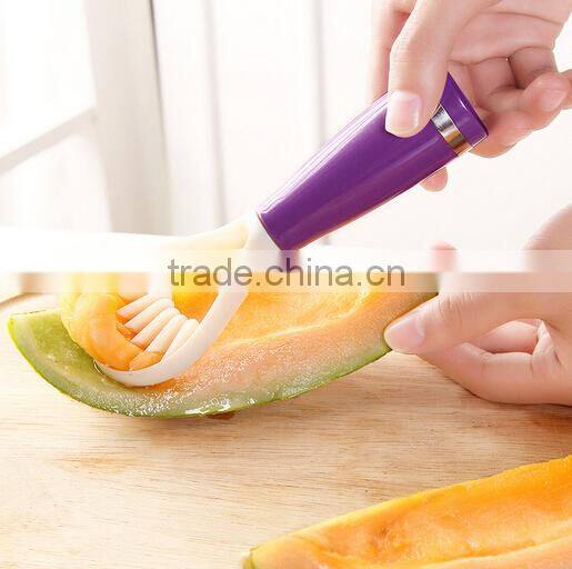 Colorful Multifunction Plastic Vegetables Fruits Remove Seeds Spoon