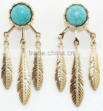 Natural Turquoise Stone Earring, Natural Stone Earring