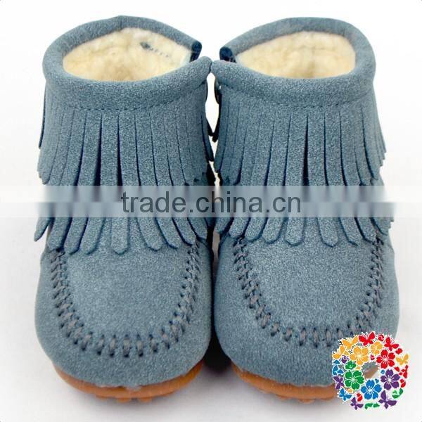 Children Boys And Girls Adding Cashmere Warm Snow Boots Tassel Shoes Kids