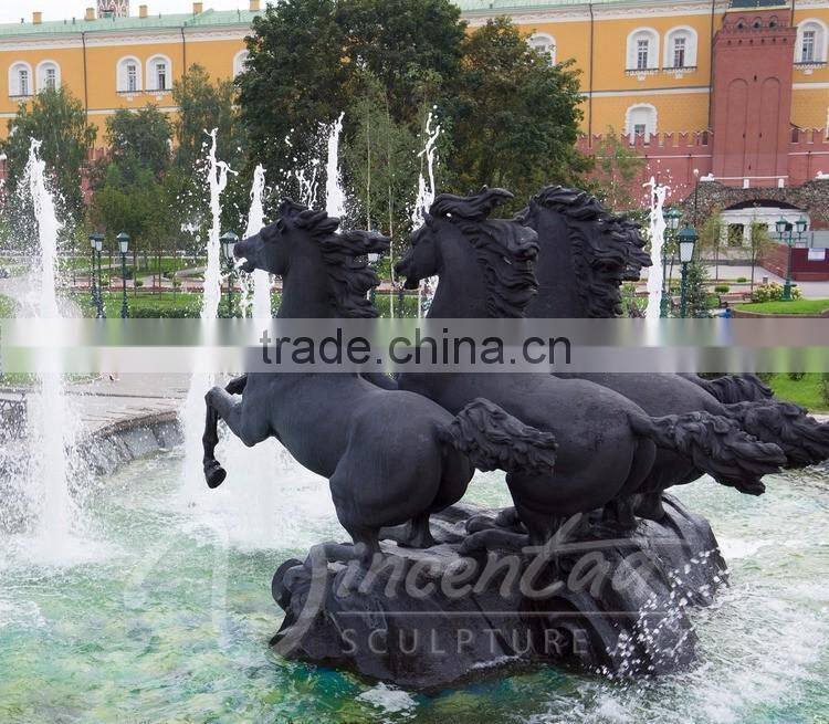 Large outdoor bronze horse fountain for sale