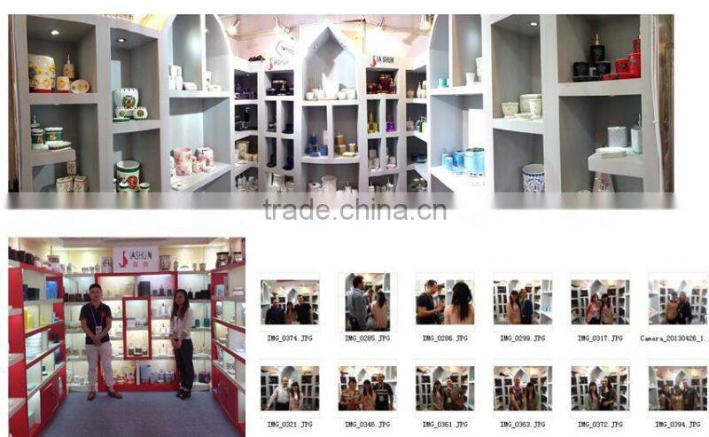 Wholesale Blue Glazed Decal Bathrooms Set Ceramic