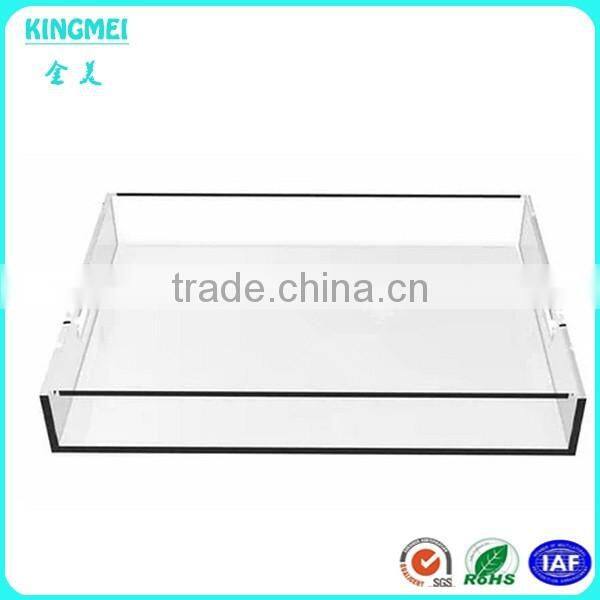 Customized acrylic cup holder, wine glass holder & square clear plexiglass serving trays for hotel