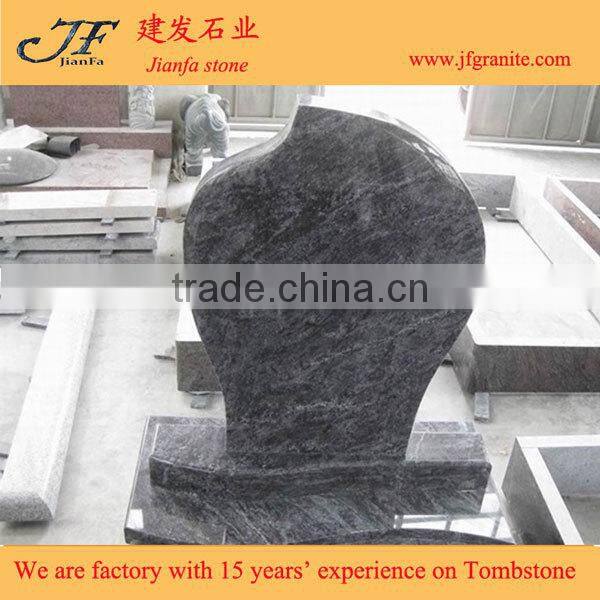 Antique Simple Design Bahama Blue Granite Headstone