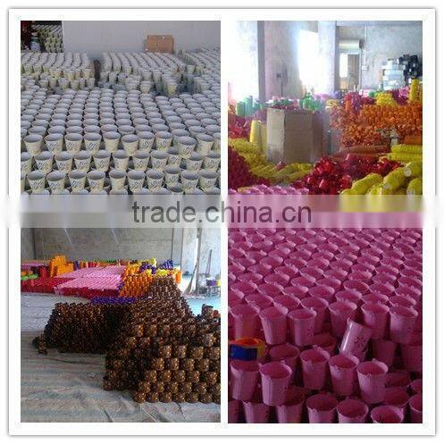 Zinc with handle printing finished round shape zinc Flower pot