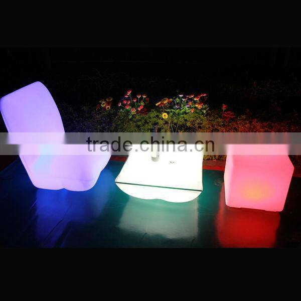 L shape led luminous outdoor garden chair and beach furniture