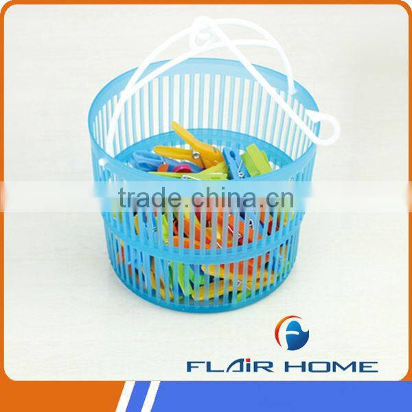 hot selling household plastic basket with clothes peg clips