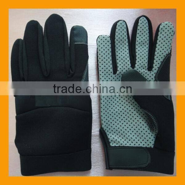 Best Price Anti Slip Palm Dotted Promotional Mechanic Safety Work Gloves Leather Working Gloves For Hand Protection