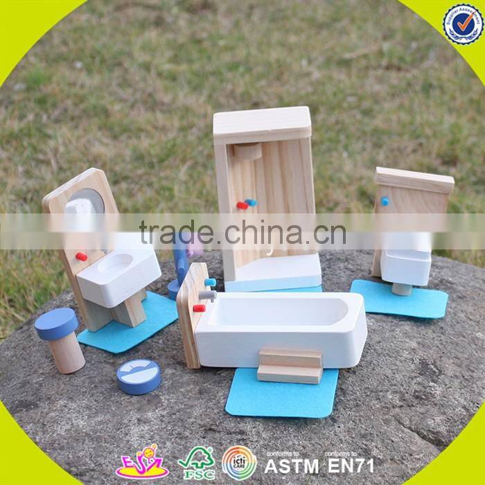 Wholesale cheap baby wooden dollhouse furniture pretend play kids wooden dollhouse furniture W06B054-S