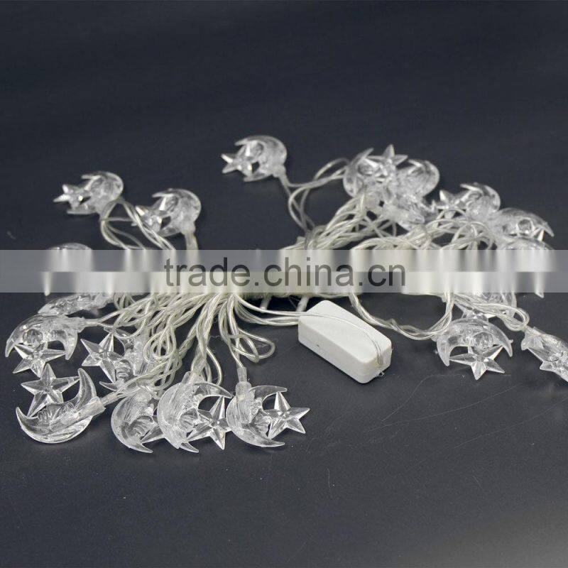 New 2016 Hot 4M/20LED AC110V~220V RGB Moon Star Waterproof LED String Light Christmas Lights