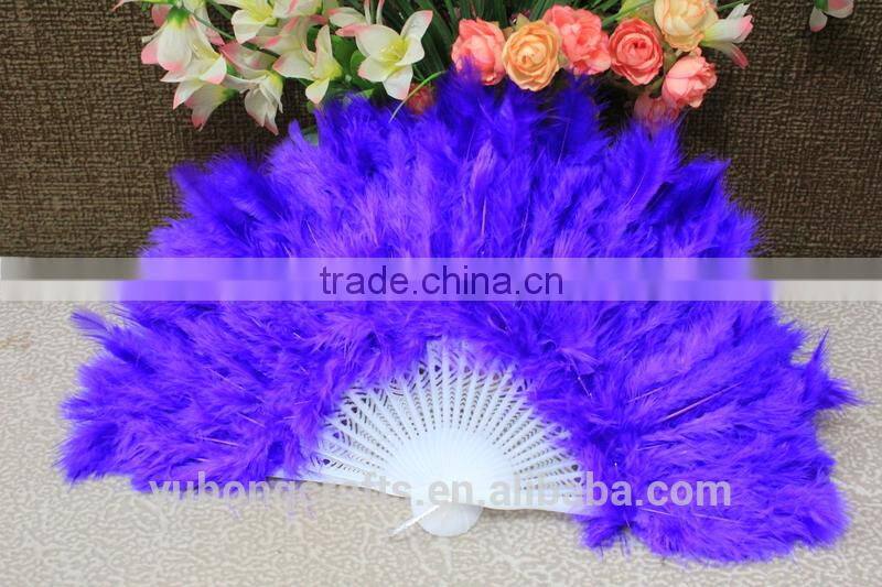 Hot selling plastic turkey feather fan