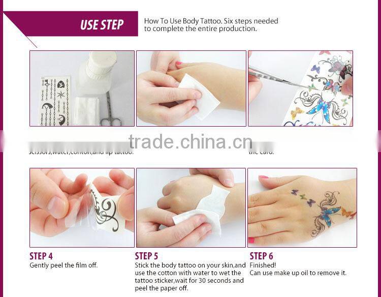 Fashion jewelry 2016 sex products flash temporary tattoo