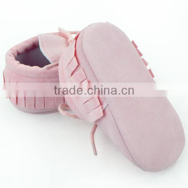 Pink Color Baby Shoes With Fringe Tassels Soft Sole Baby Leather Shoes Newborn Baby Shoes Manufacturer In Chian Yiwu