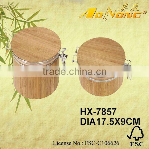 bamboo storage box with lid/canister