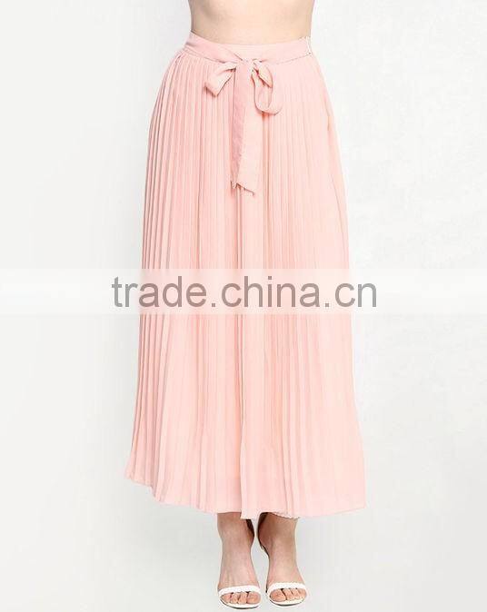 Chiffon pleated belt at front latest model full skirt ladies
