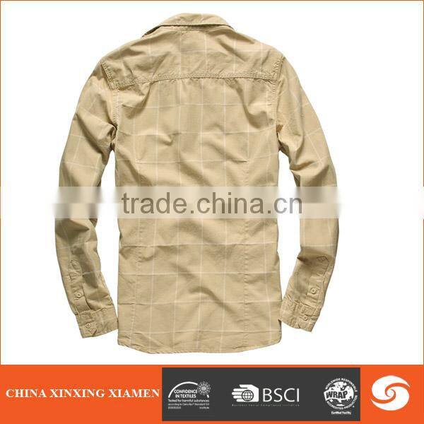 Hot Sale Heavy Washed 2014 men casual fit long sleeve shirt