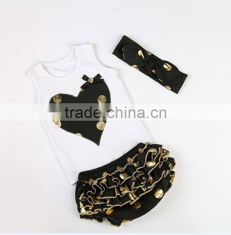 Wholesale baby clothing set , gold baby cotton outift, new style clothes in stock