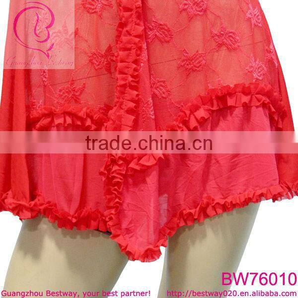 Girl sexy image red lingerie with rhinestone front open sexy lingerie