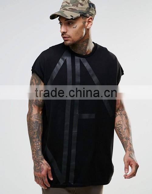 Fashion hip hop style street wear design oversized printing black t-shirt men custom