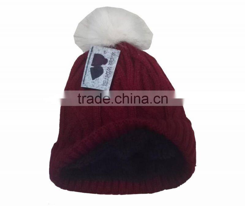 custom knitted pom beanie hat winter beanie hat
