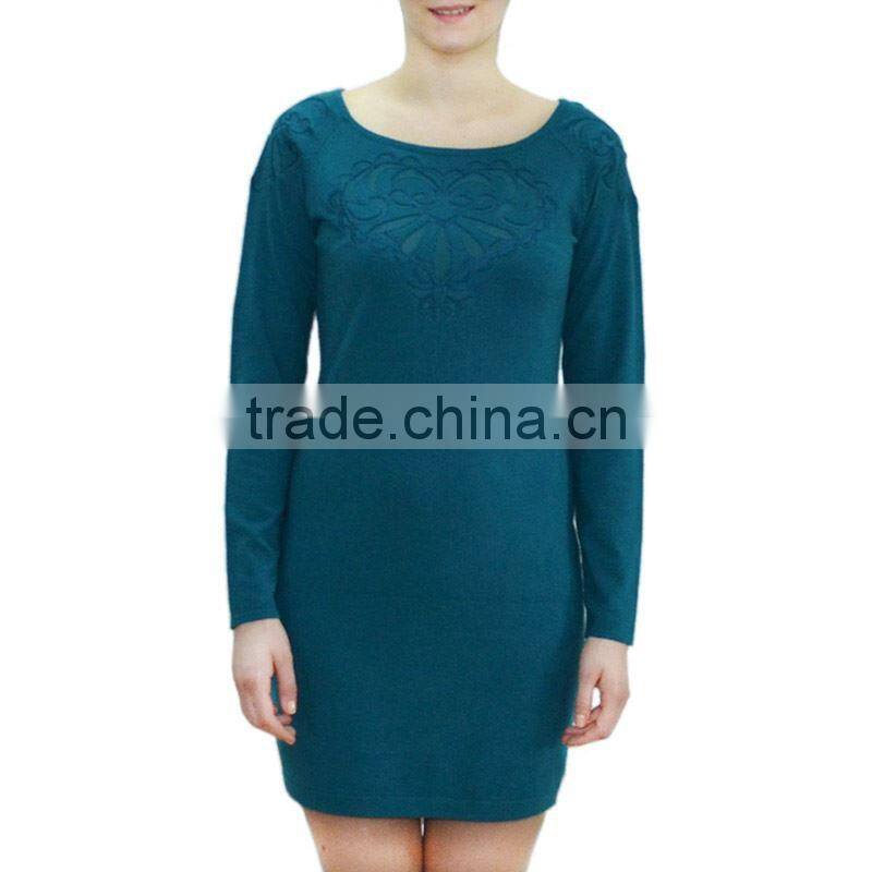 2014 hollow embroidered chiffon patch sweaters