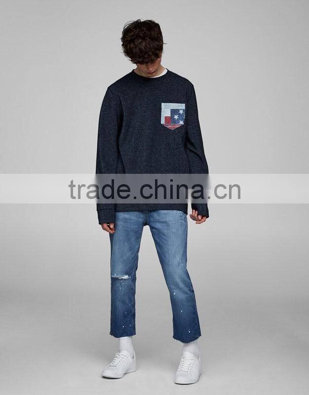 Hip hop fashion design 100% cotton wholesale custom crew neck sweatshirt