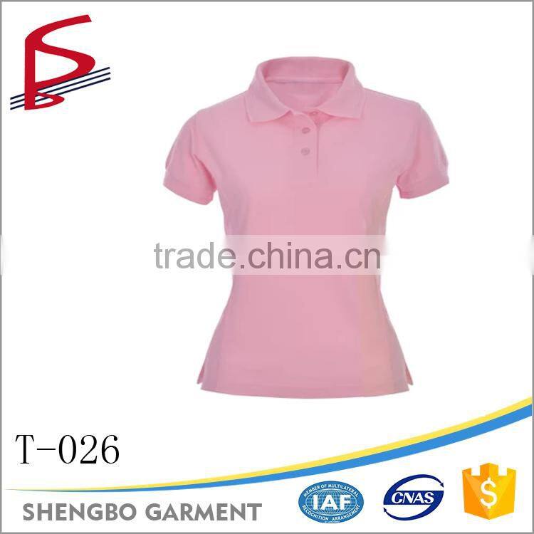 2016 summer colorful 100% cotton polo custom t shirt woman