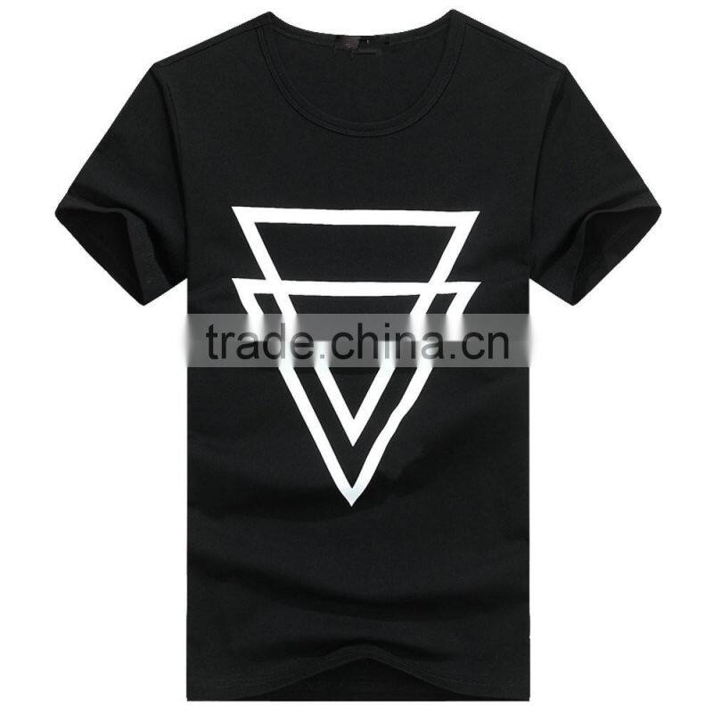 Custom triangle design printing t-shirt for men companies in China