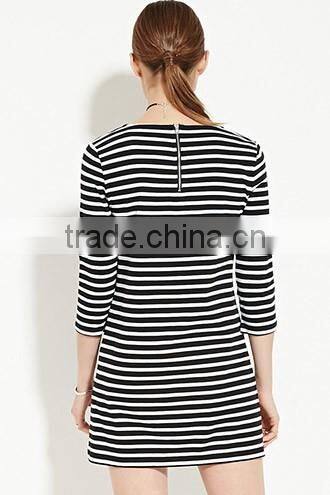 Classic stripes straight 7 minutes of sleeve dress